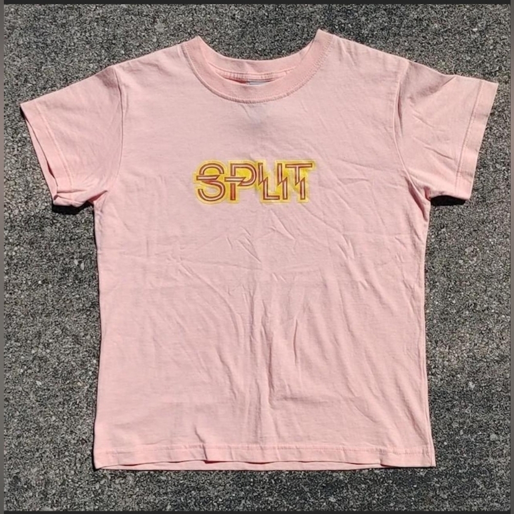 Vtg Y2K Split Skateboards Pastel Pink Girlie Ladies Tee Size (L)